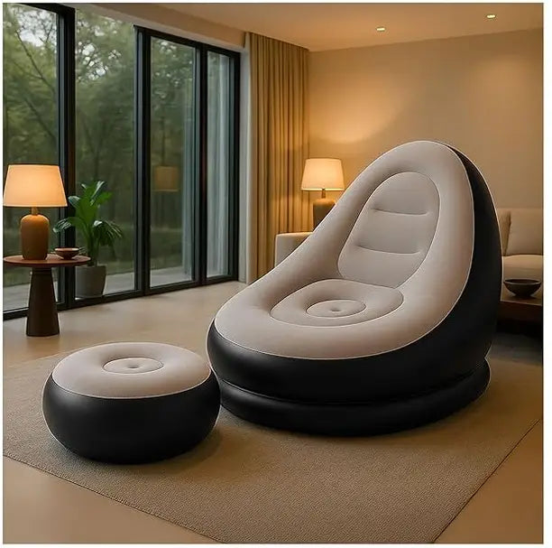 2-in-1 Inflatable Lounge Sofa & Ottoman Set