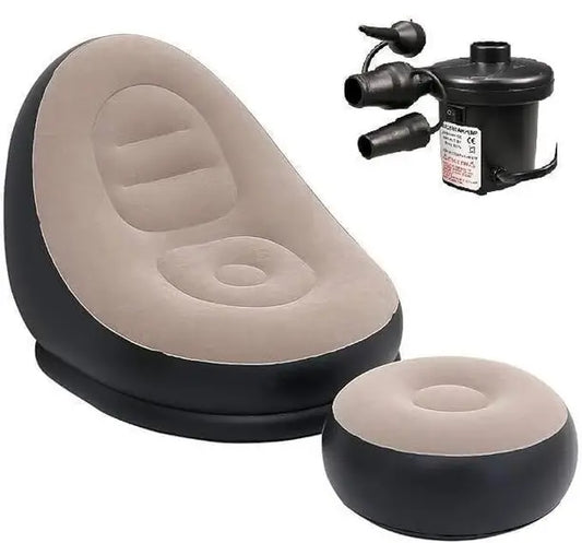 2-in-1 Inflatable Lounge Sofa & Ottoman Set